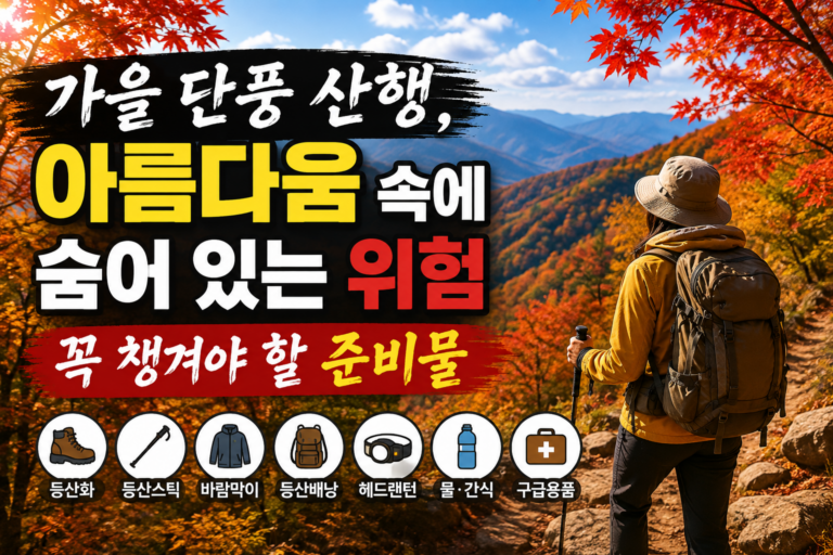 가을 단풍 산행, 아름다움 속에 숨어 있는 위험과 꼭 챙겨야 할 준비물