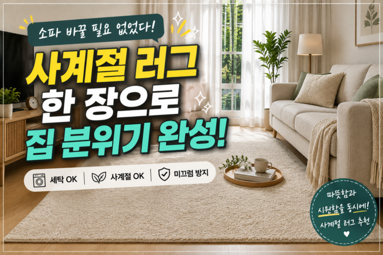 소파를 바꿀 필요 없었다｜사계절 러그 한 장 깔았더니 거실 분위기가 달라졌다