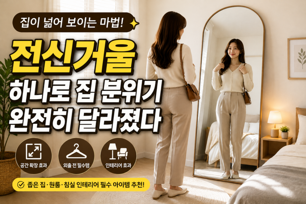 집이 좁아서 답답한 줄 알았는데, 전신거울 하나 놓으니 분위기가 달라졌다 제품 이미지