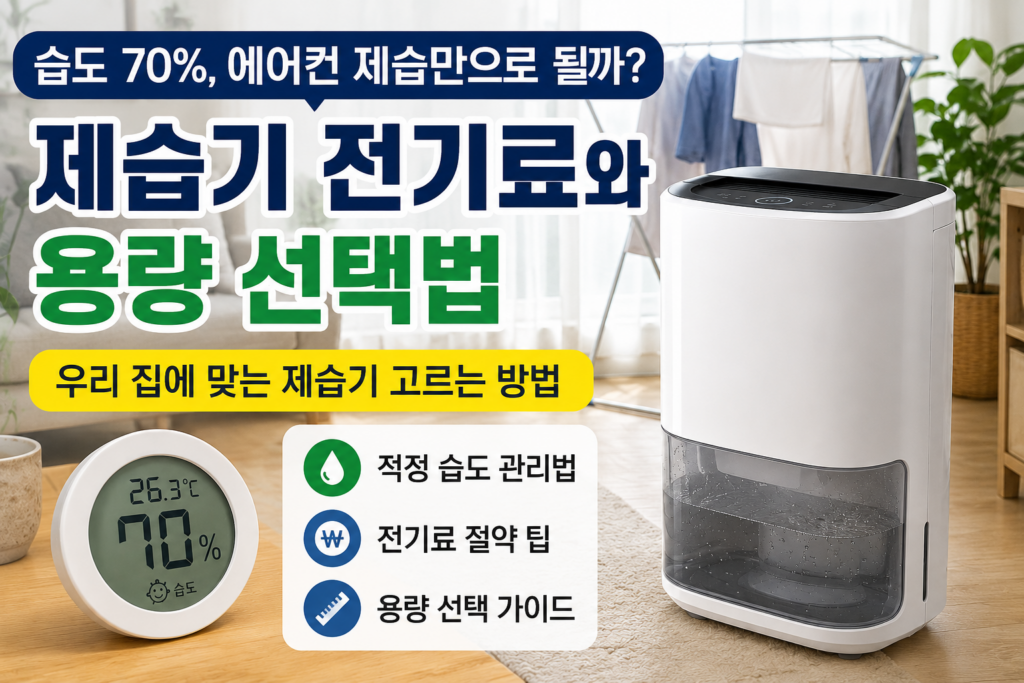 집 습도 70%, 에어컨 제습 계속 틀어도 될까? 제습기 전기료와 용량 선택법 제품 이미지