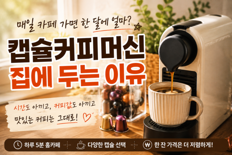 매일 카페 가면 한 달에 얼마? 캡슐커피머신 집에 두는 이유