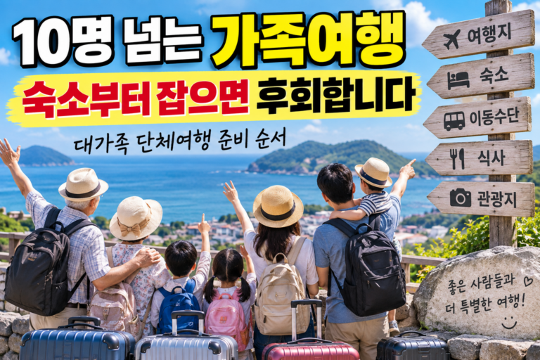 10명 넘는 가족여행 숙소부터 잡으면 후회합니다