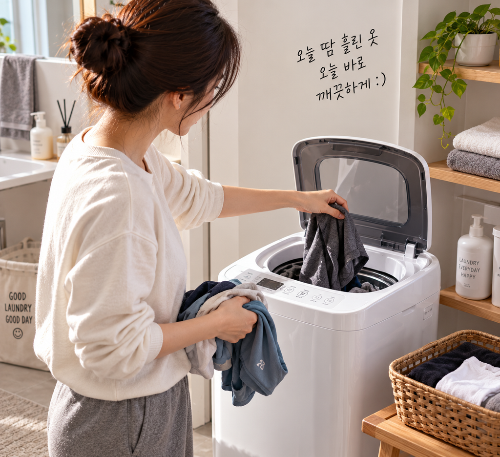 양말 몇 켤레 때문에 세탁기를 돌린다고? 해보면 생각이 달라집니다|미니세탁기 2 미니세탁기2