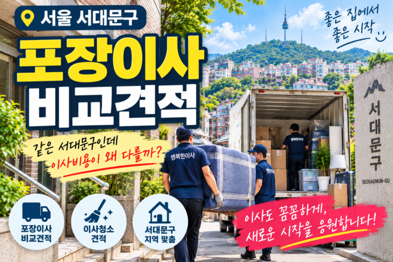 서대문구 포장이사 비용 비교｜홍제동·연희동·북가좌동 이사업체 견적 받을 때 확인할 것