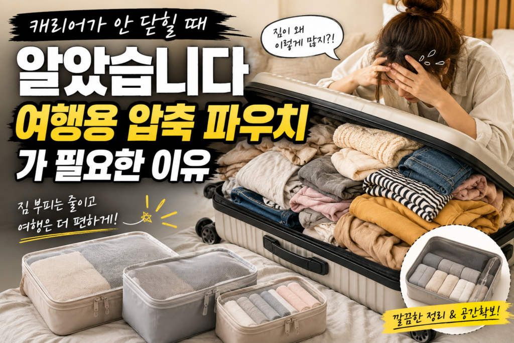 캐리어가 안 닫힐 때 알았습니다｜여행용 압축 파우치가 필요한 이유 제품 이미지
