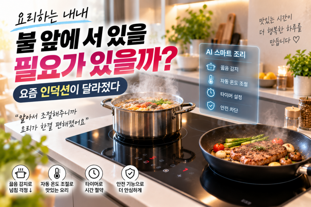 요리하는 내내 불 앞에 서 있을 필요가 있을까｜요즘 인덕션이 달라졌다 제품 이미지