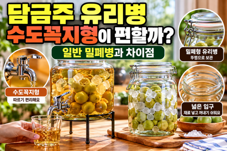 담금주 유리병 수도꼭지형이 편할까｜일반 밀폐병과 차이점