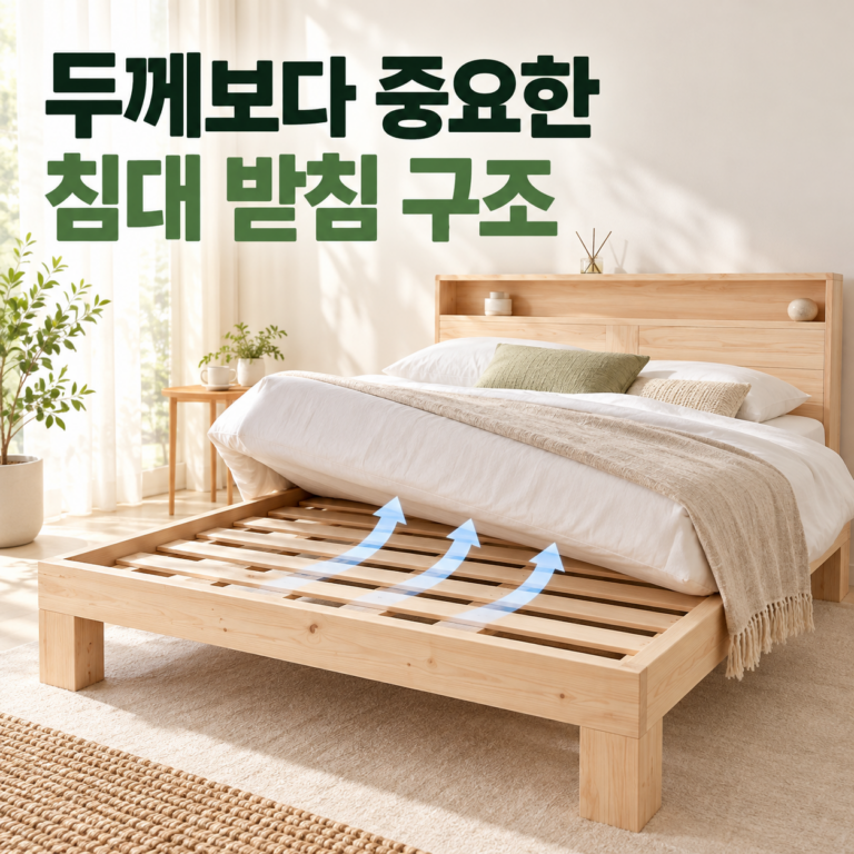편백나무 침대프레임 고르는 법｜두께보다 먼저 확인할 통풍·받침 구조